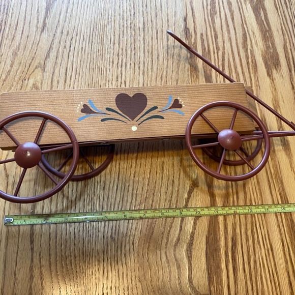 Country farmhouse Wood and metal wagon shelf - Picture 5 of 7